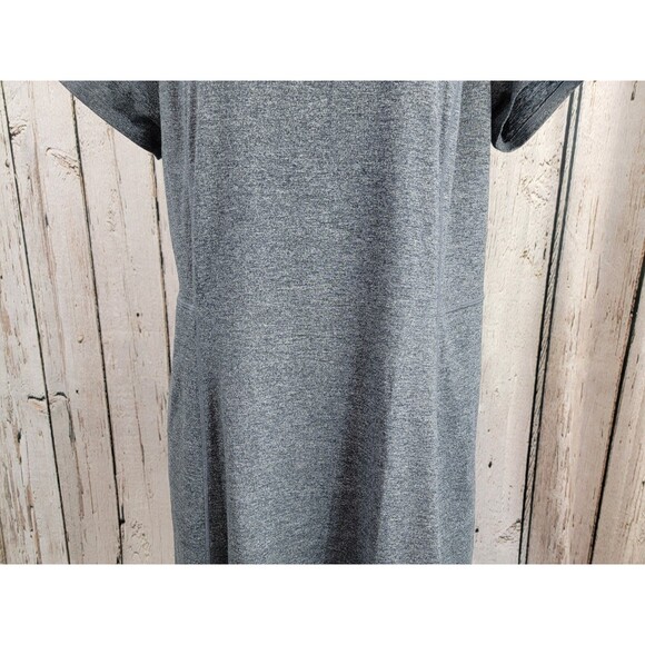 J.Jill Fit M Marled V-Neck Dress Short Sleeve Shift Knit Active Pockets EUC - Picture 3 of 11